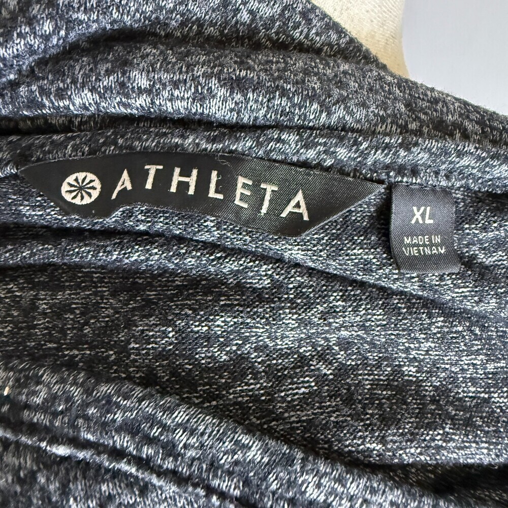 Athleta Luxe Pose Women's Thumb Hole Marled Heathered Tunic, Sz XL, Black & Gray - Picture 12 of 16